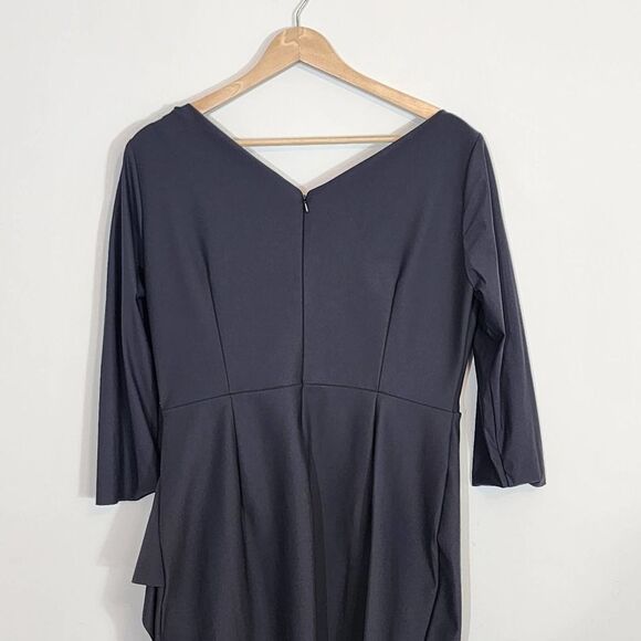 Nwt Alex Evenings Surplice V Neck Ruffle Beaded Hip Sheath Dress Size 14P - Picture 10 of 12